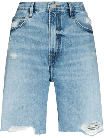 FRAME high-waisted Denim Bermuda Shorts - Farfetch