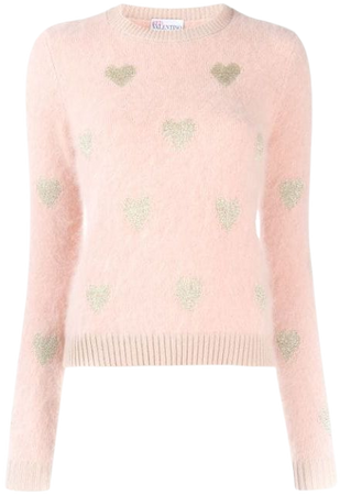 Red Valentino Knitted Heart Sweater