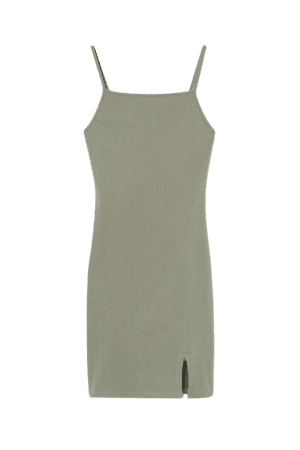 Fitted Jersey Dress - Light khaki green - Ladies | H&M US
