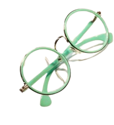 Mint Green and Gold Round-Frame Glasses