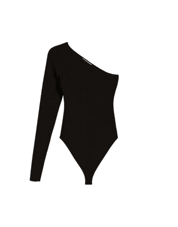 Asymmetric long sleeve bodysuit - Tees and tops - Woman | Bershka