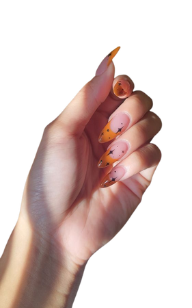 autumn nails Halloween nails French tip