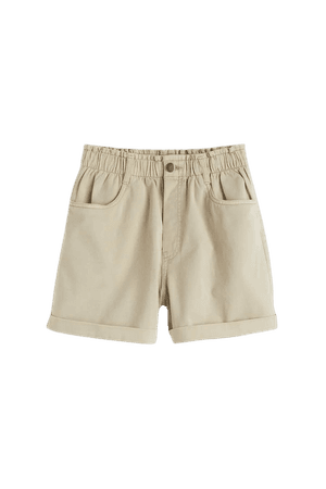 Shorts High Waist - Light green-beige - Ladies | H&M US