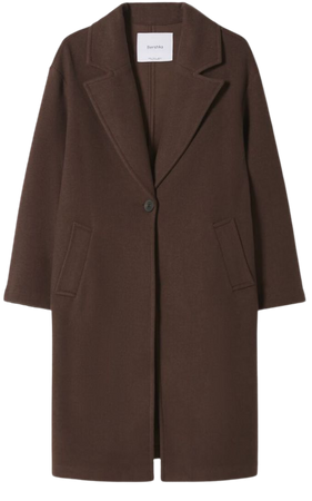 Drop-shoulder synthetic wool coat - New - Woman | Bershka