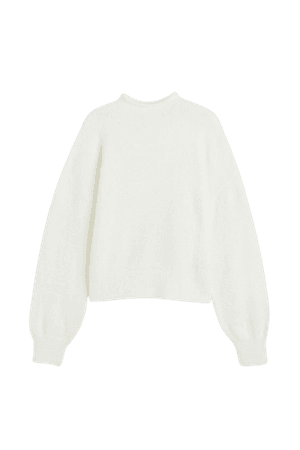 Fluffy Sweater - White - Ladies | H&M US