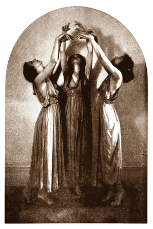 three witches dancing Helen Moller 1918 1900s art
