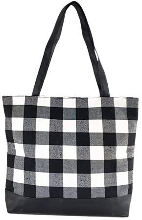 Amazon.com: Fashlanlika Womens Black Buffalo Plaid Tote Bag Buffalo Check Lightweight Shoulder Bag Travel Bag Plaid Handbags Plaid Makeup Cosmetic Bag Set (Black & White): Shoes