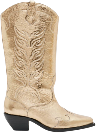 Dolly Western Metallic Leather Boots METALLIC GOLD | ALLSAINTS US