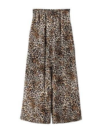 bershka leopard print trousers