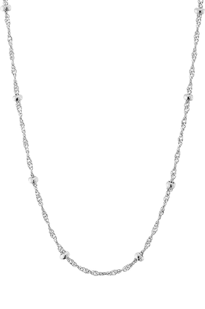 Amazon.com: Miabella Italian 925 Sterling Silver Singapore Bead Chain Station Necklace for Women, Made in Italy (18 Inch (women's average length)): Clothing, Shoes & Jewelry