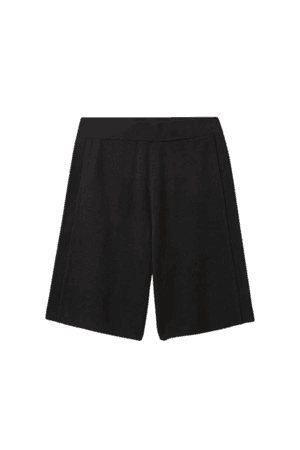 WIDE-LEG KNITTED SHORTS - Black - Shorts - COS GB