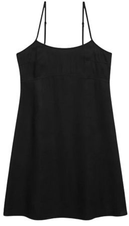 Black short sleeveless dress - Black - Monki WW