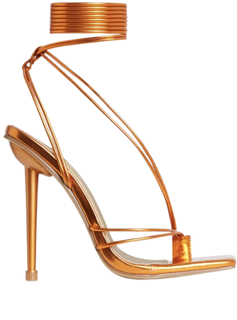 Metallic orange heels