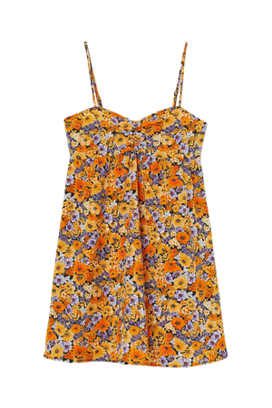 Short Dress - Orange/purple floral - Ladies | H&M US