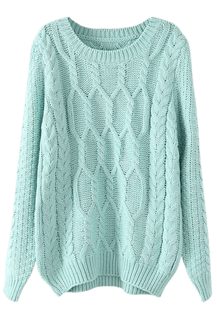 light aqua mint blue sweater cable knit