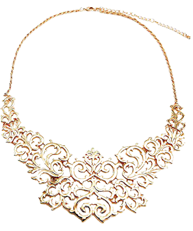 Amazon.com: TrinketSea Vintage Hollow Statement Necklace for Women Pink Gold Flower Chain Bib Choker Pendant Necklace: Jewelry