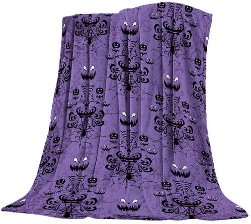 Amazon.com: Funy Decor Halloween Super Soft Throw Blankets Warm Cozy Flannel Bed Haunted Mansion Grinning Ghosts Design Blanket Decorative for Home Sofa Couch Chair Living Bedroom,40x50 Purple Black: Home & Kitchen