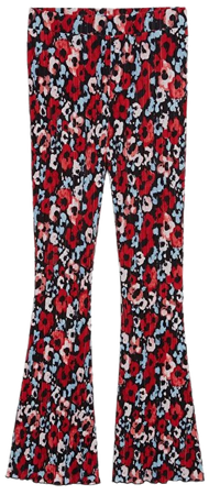 Floral pleated trousers - Blue and red flowers - Monki WW