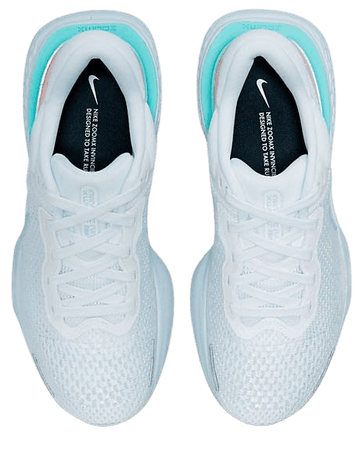 Nike Running ZoomX Invincible Run Flyknit sneakers in white/hydrogen blue | ASOS
