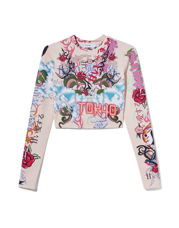 Long sleeve T-shirt with Tokyo print - Tees and tops - Woman | Bershka