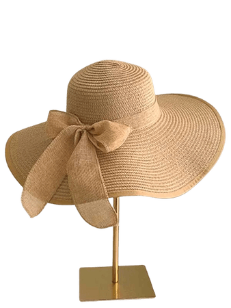 Bow Decor Wide Brim Straw Hat | SHEIN USA