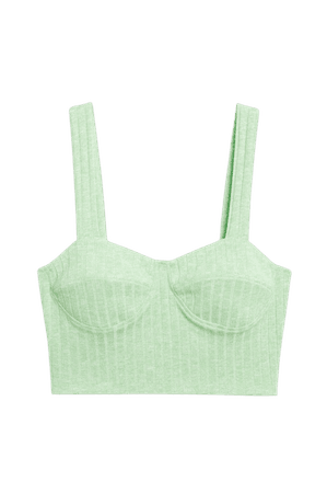 Thick strap crop top - Light green - Cropped tops - Monki WW