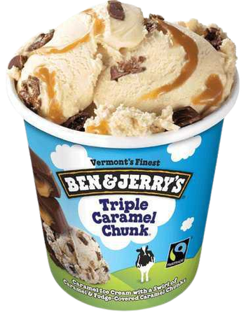 Ben & Jerry's - Vermont's Finest Ice Cream, Non-GMO - Fairtrade - Cage-Free Eggs - Caring Dairy - Responsibly Sourced Packaging, Triple Caramel Chunk, Pint (4 Count): Amazon.com: Grocery & Gourmet Food