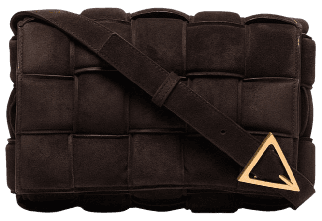 bottega veneta suede padded casette shoulder bag