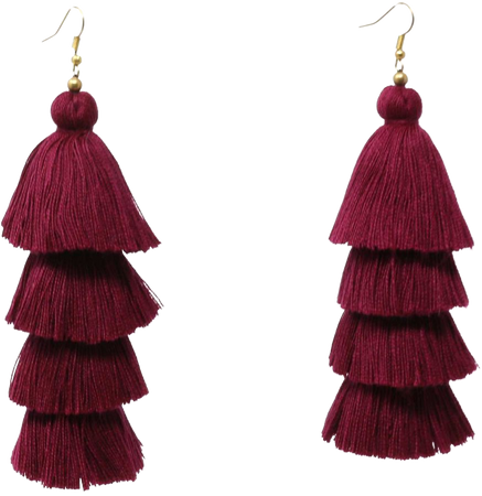 burgundy tassel earrings - Google Search