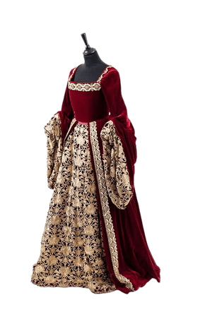 red medieval gown