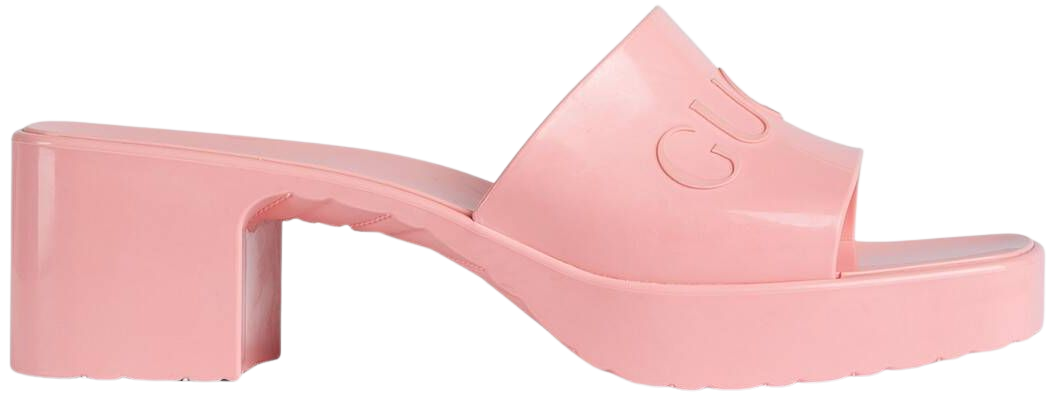 Pink Women's rubber slide sandal | GUCCI® CA