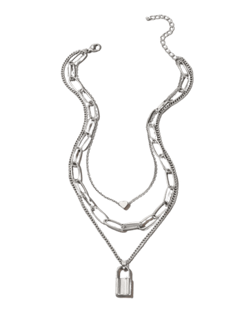 Lock Charm Layered Necklace | SHEIN USA