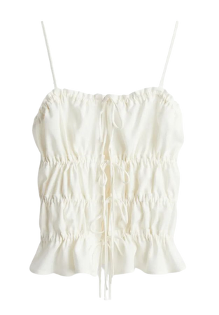 Drawstring-detail Camisole Top - Cream - Ladies | H&M US
