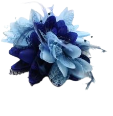 Caprilite UK Online | Small Dark Royal Blue and Light Blue Flower Fascinator on Clip
