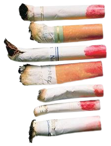 cigarette butts with red lipstick on - Google Search