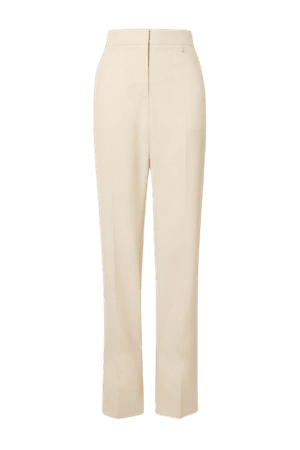 Beige Wool straight-leg pants | Givenchy | NET-A-PORTER
