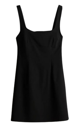 Picot-trimmed Jersey Dress - Black - Ladies | H&M US