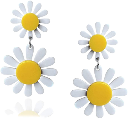 Amazon.com: Fiklon Daisy Earrings for Women Dangle Dangling, Black White Flower Drop Earring 60s 70s Jewelry Gifts for Women (Daisy-White): Clothing, Shoes & Jewelry