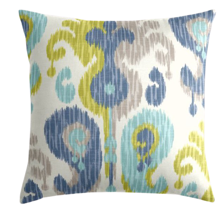 Aqua, Blue & Green Ikat Pillow | Loom Decor