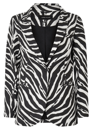 Zebra Printed Tailored Sb Jacket | Karen Millen