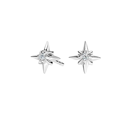 Northern star silver earrings jewelry