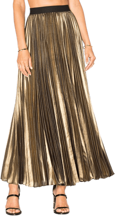 Gold Pleated Maxi Skirt - Dress Ala