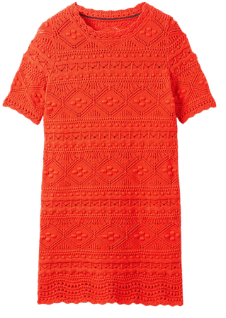 Claudia Textured Knitted Dress - Firecracker | Boden US
