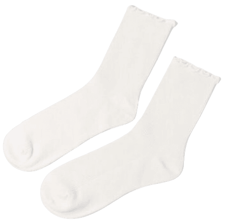 white lettuce hem socks