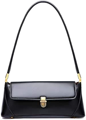Women Shoulder Bag Vintage Handbag Underarm Bag Retro Purse with Buckle Closure (Black): Handbags: Amazon.com