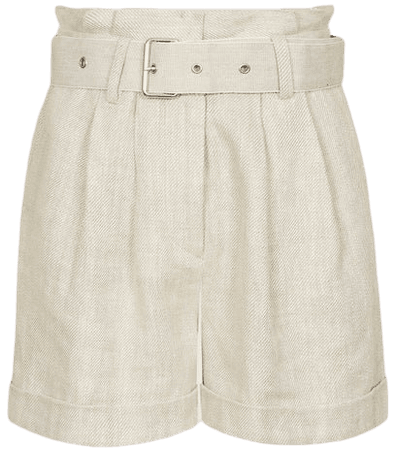 Romy Neutral Textured Linen Shorts – REISS