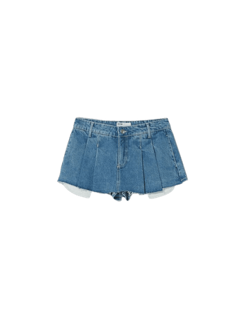 Denim shorts with visible pocket lining - New - Woman | Bershka