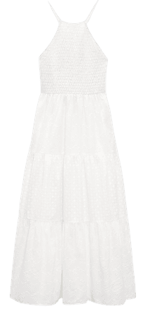 LONG EMBROIDERED EYELET DRESS | ZARA United States