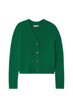 forest green thin knit cardigan