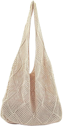 Amazon.com: Stizimn Crochet Mesh Beach Tote Bag Shoulder Bag Handbags Knitting Hollow Summer Bag Hobo Bag Aesthetic for Women (Beige) : Clothing, Shoes & Jewelry